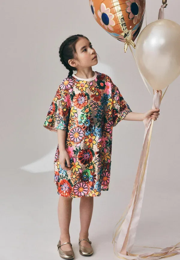 Платье с флоральным принтом Day dress Next, multi pink, розовый