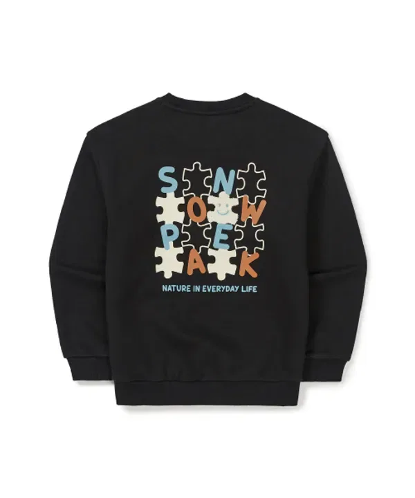 Свитшот детский с графическим принтом, Snowpeak Apparel Kids, черный — фото 3