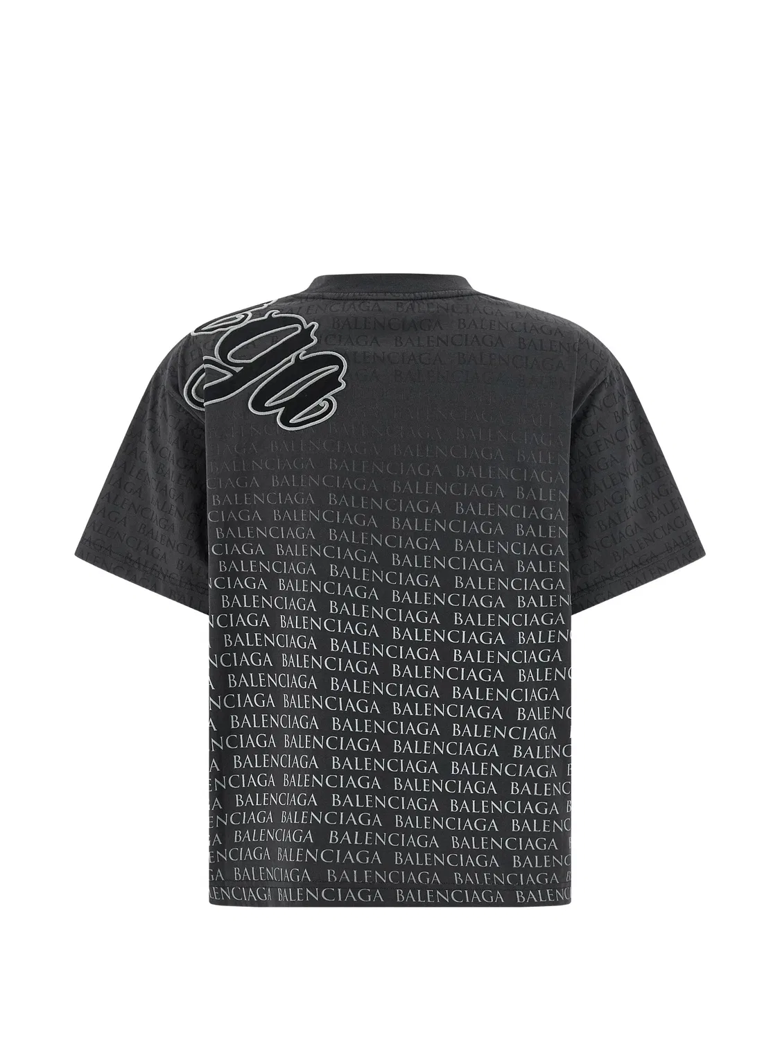 Футболка Cursive с графичным принтом Balenciaga, серый — фото 2
