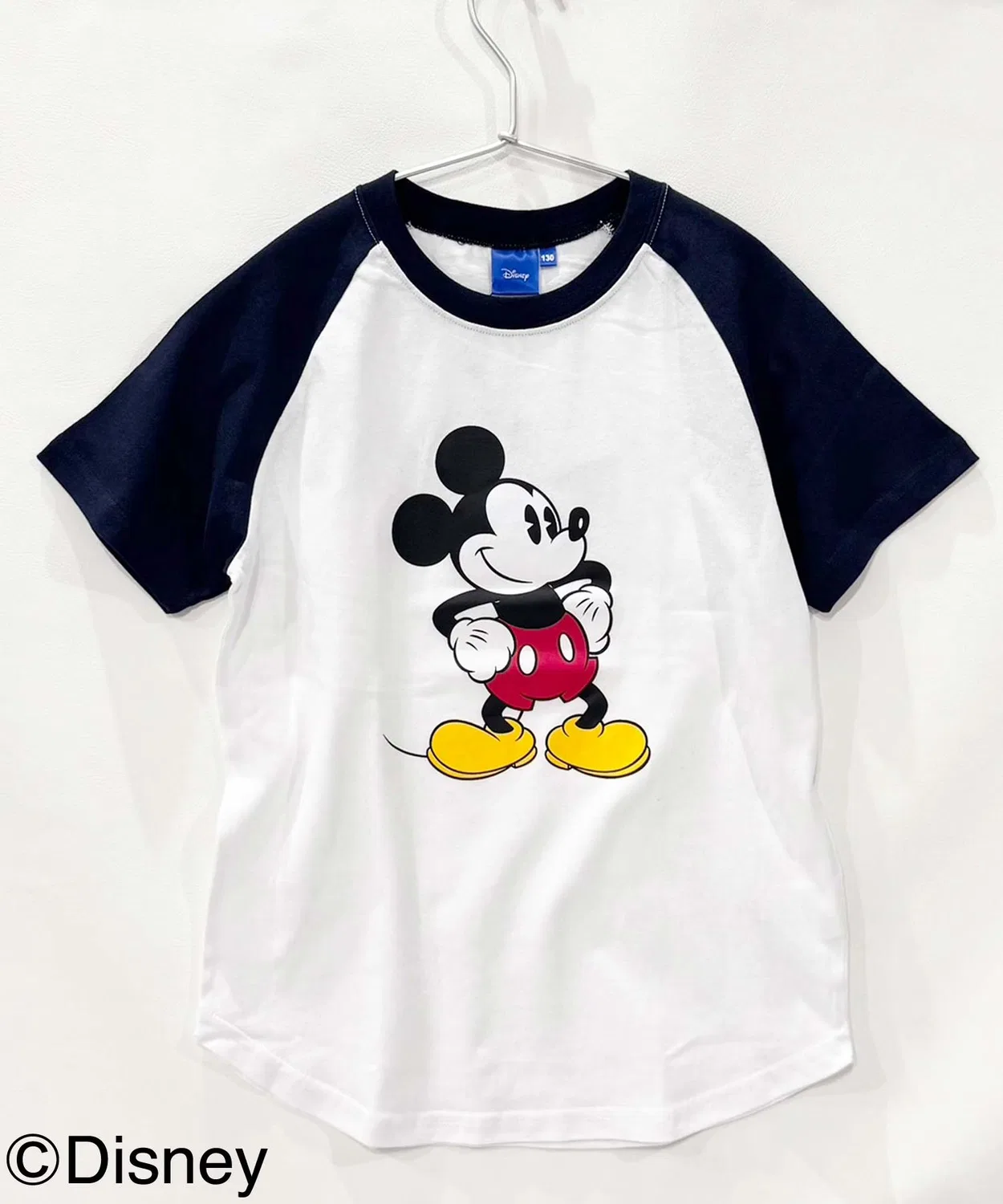 Детская футболка с принтом Mickey Mouse Raglan Disney, White/Navy