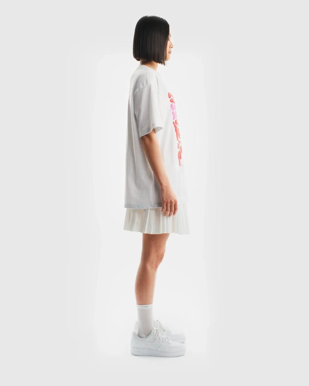 Женская футболка с принтом Air Force 1 Oversized NIKE, Off White — фото 2