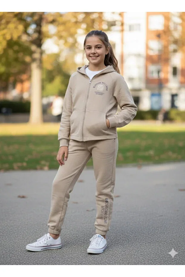 Детская куртка для девочек с принтом Nk Kids, Taupe