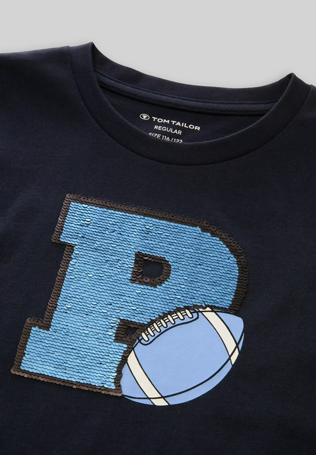 Футболка с длинными рукавами (T-Shirt langarmshirt mit interaktivem print) Tom Tailor, Sky Captain Blue — фото 3