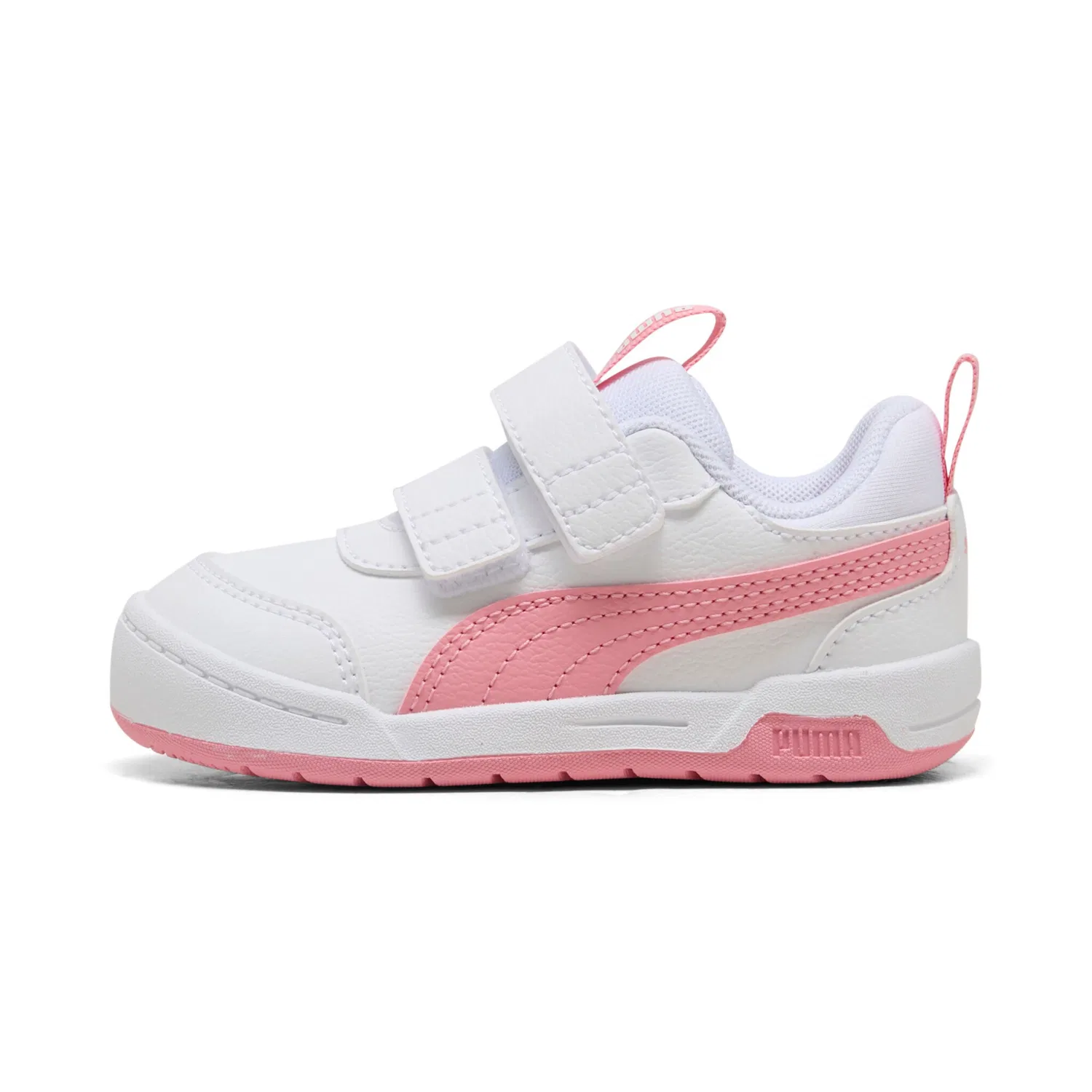Детские кроссовки с кожаным верхом Multiflex 2 SL V INF PUMA, White/Pinkscape — фото 3