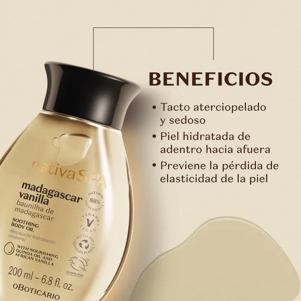Набор масел для тела Nativa Spa Vanilla, O Boticário, 3 x 200 мл — фото 2