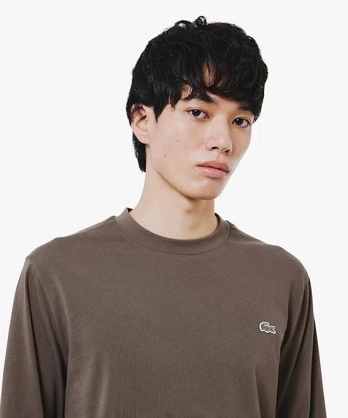 Футболка с длинным рукавом Lacoste Official Basic, темно-коричневый — фото 3