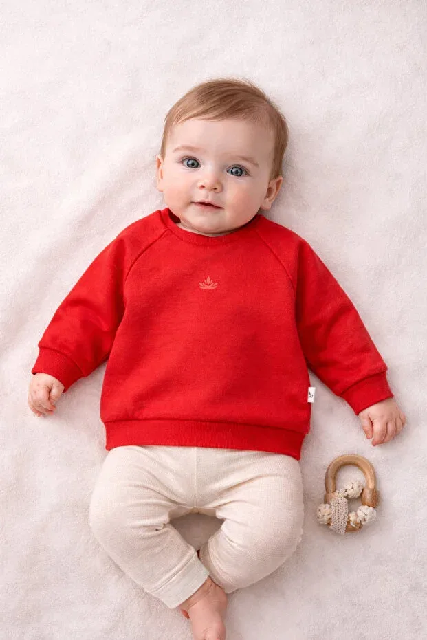 Детские свитшот для девочек с длинным рукавом The Nest Kids, Red — фото 2