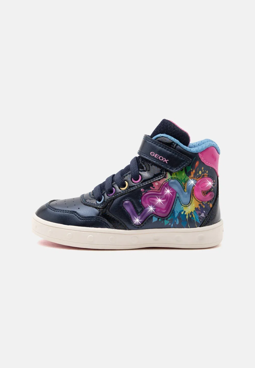 Девушка из Скайлина - высокие кроссовки Geox, Navy/Multicolor
