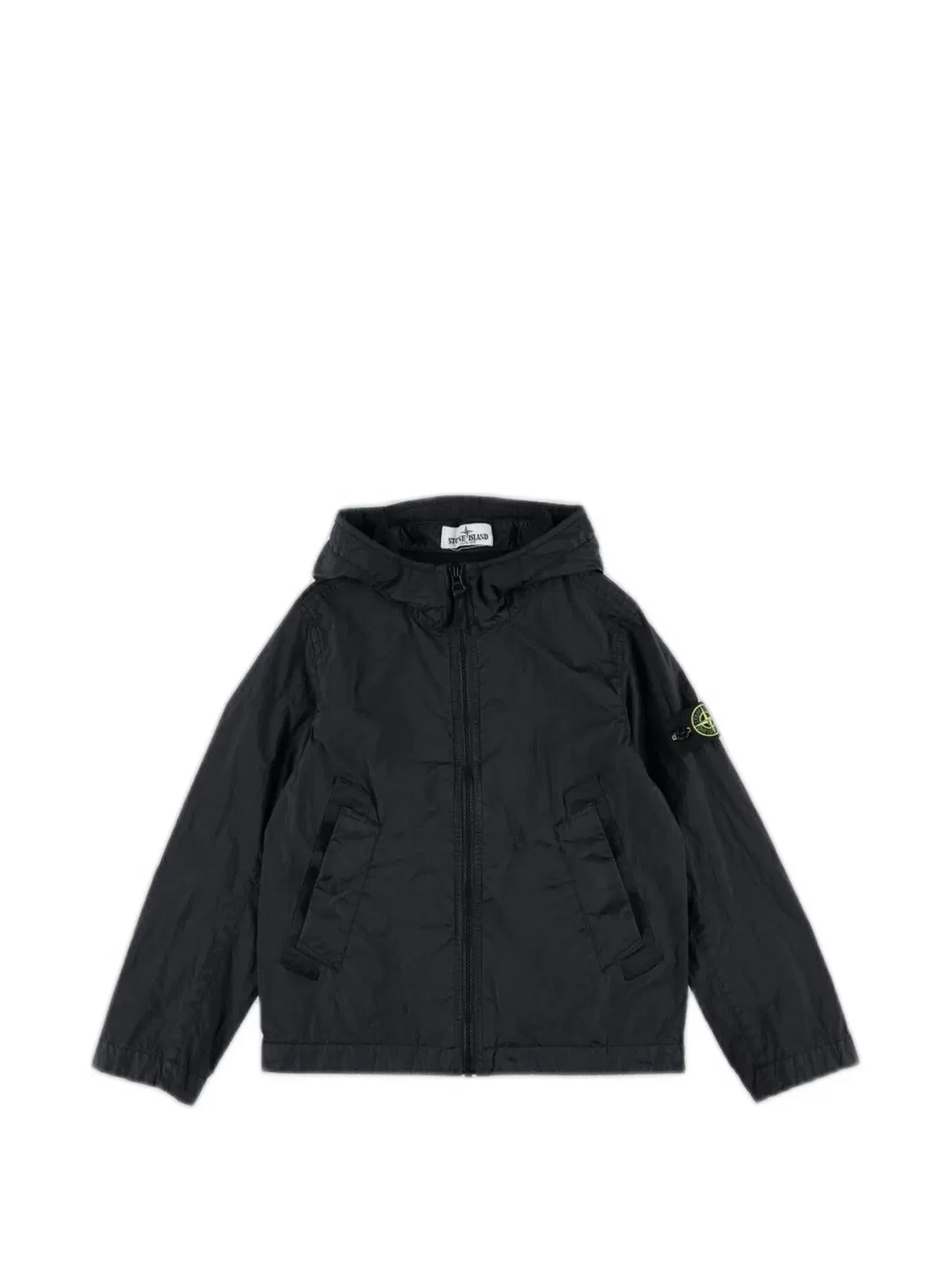 Куртка с капюшоном и нашивкой Compass Stone Island Junior, черный