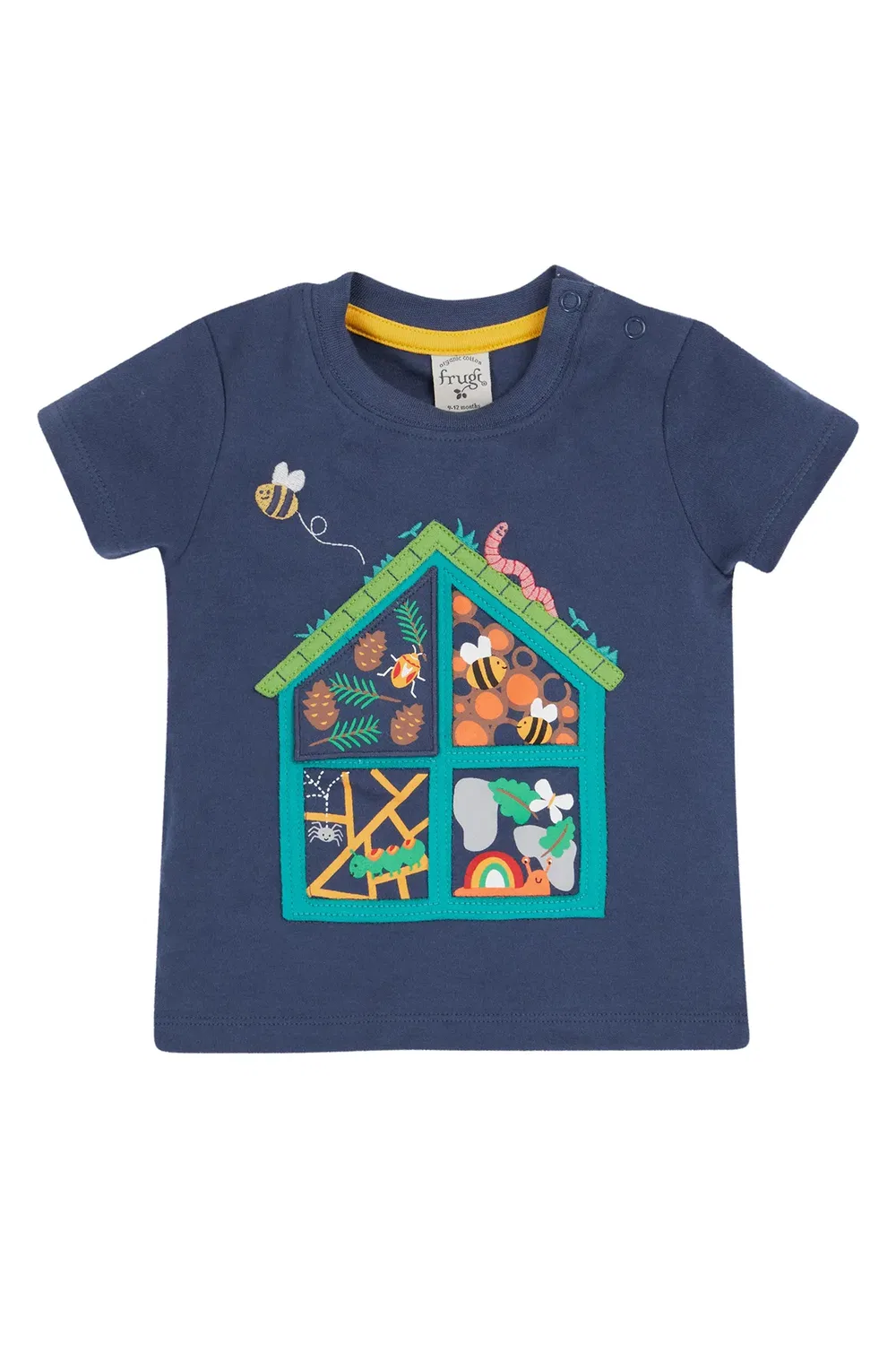 Детская футболка с аппликацией Interactive Frugi, Blue