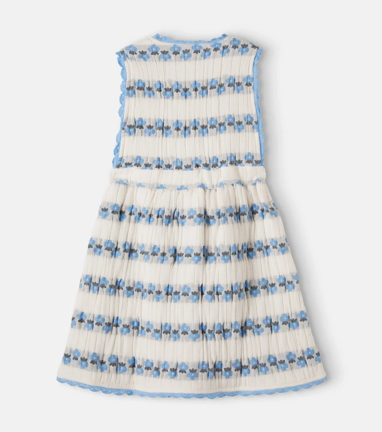 Нарядное платье с цветочной полоской Bebe Organic, белый — фото 2