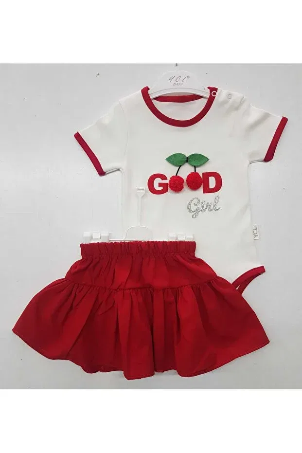 Детский комплект для девочек с принтом Cherry Detailed Good Girl Ycl, Red
