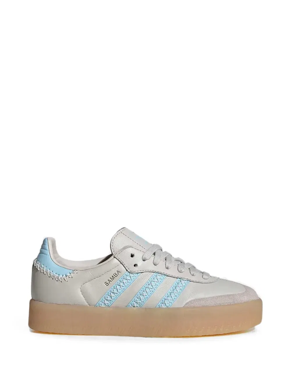 Кожаные кроссовки Samba Adidas Kids, серый — фото 2