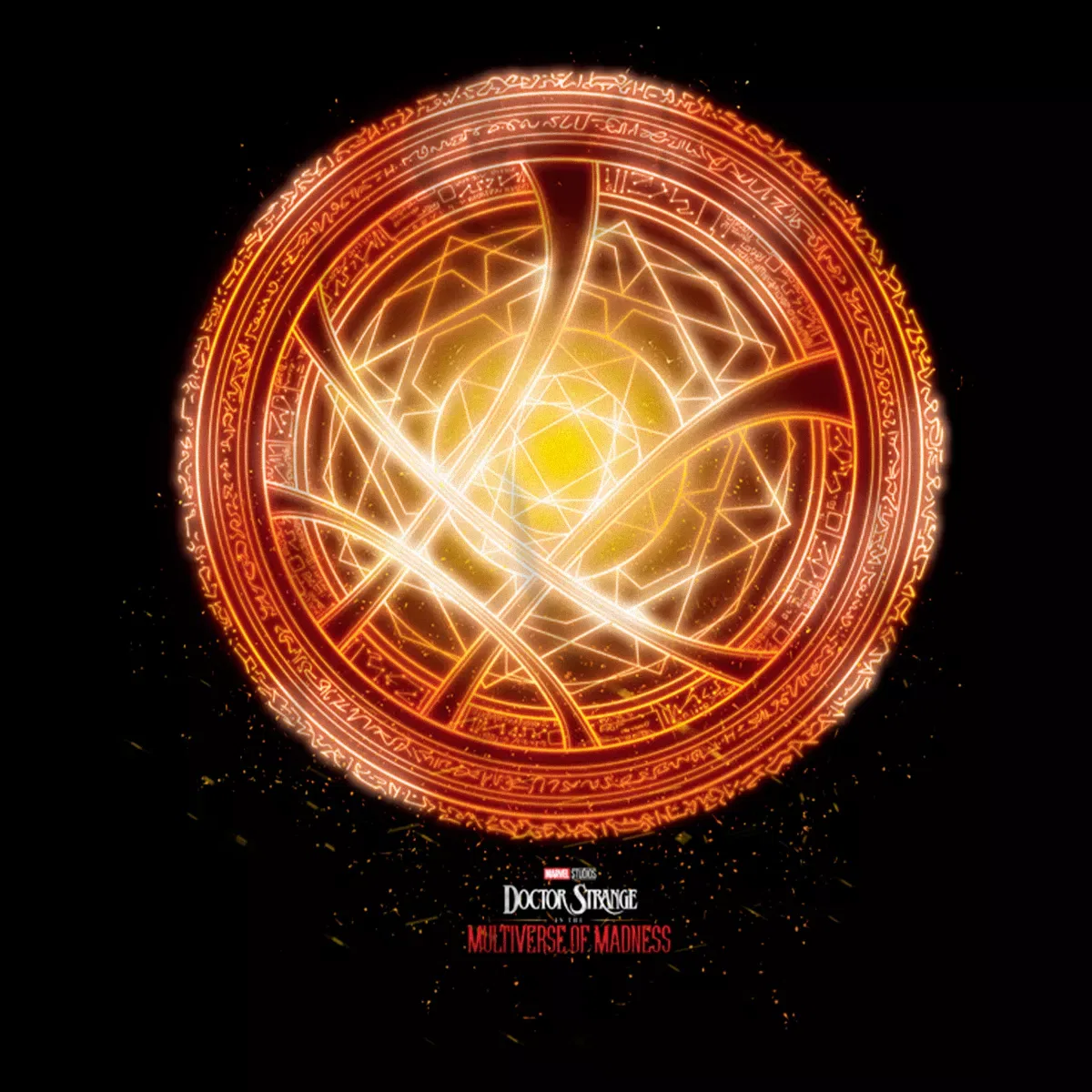 Детский худи с принтом Marvel Doctor Strange in the Multiverse of Madness Orange Rune Pull Over Hoodie, Black — фото 2