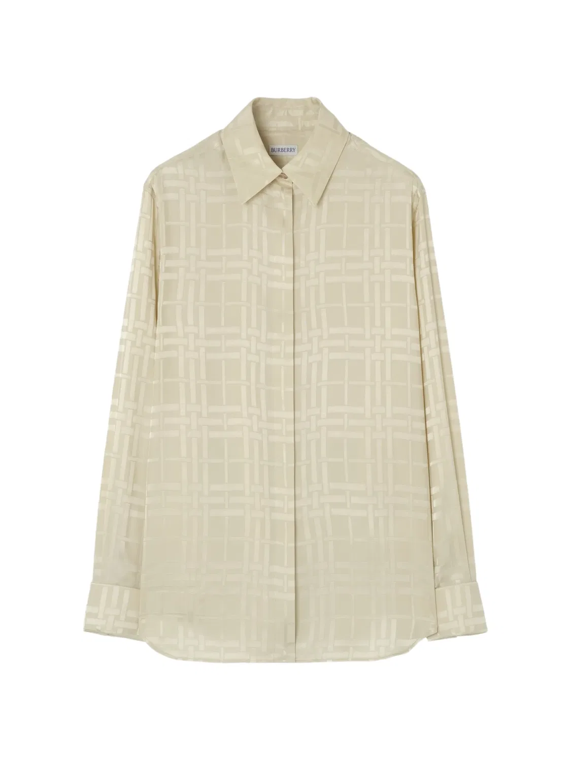 Шелковая рубашка в клетку Burberry, нейтральные цвета