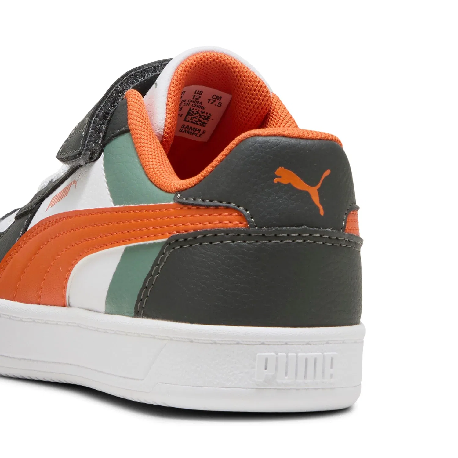 Детские кроссовки для мальчиков с синтетическим верхом PUMA Caven 2.0 Block Ac+ Ps, Green Moon Maple Syrup PUMA White — фото 2