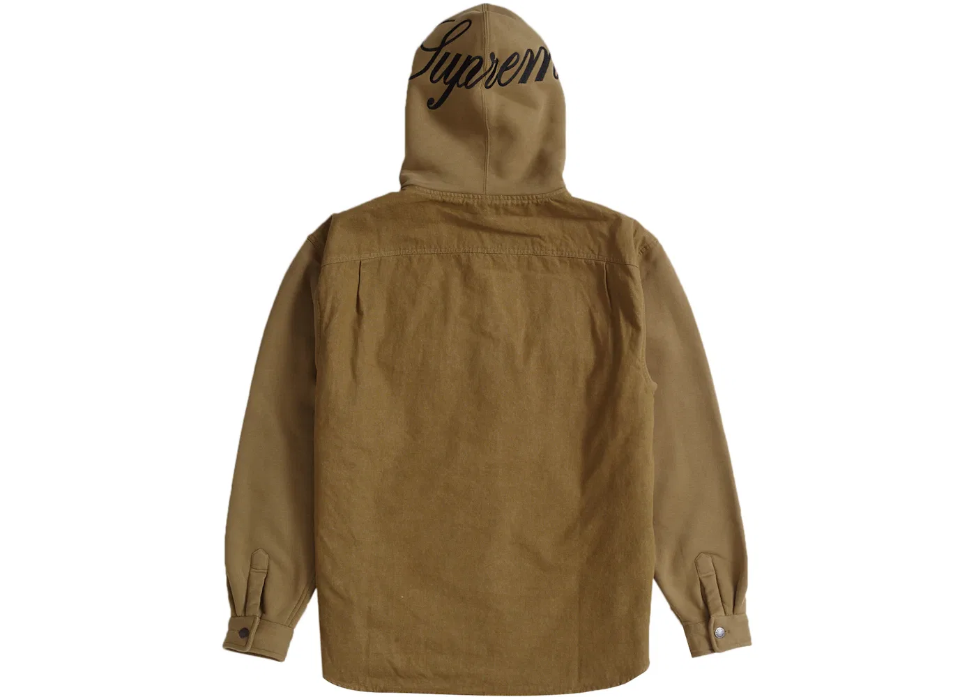 Мужская флисовая джинсовая рубашка с капюшоном Supreme, Brown — фото 3