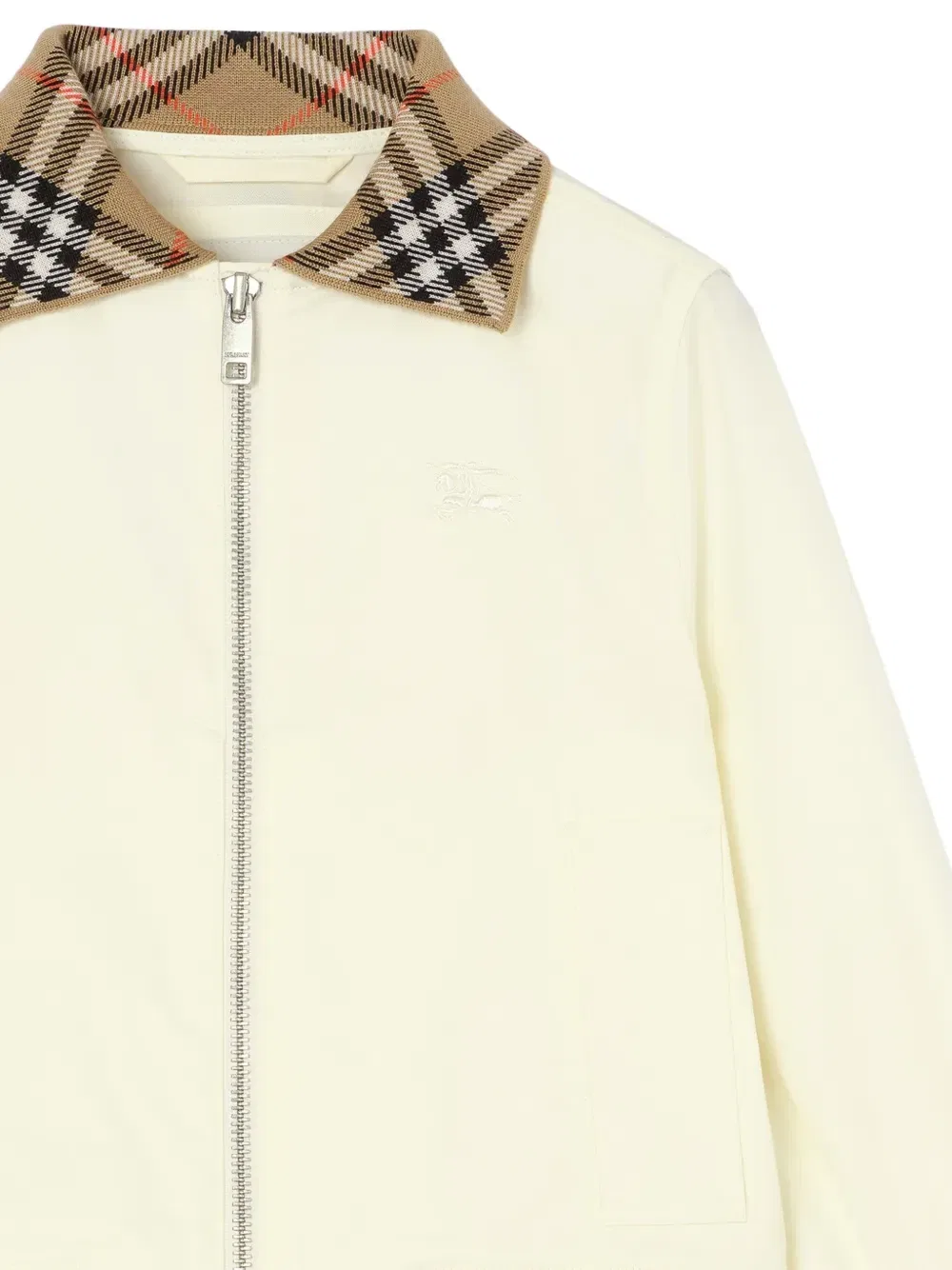 Хлопковый бомбер Hayfield Burberry Kids, бежевый — фото 3