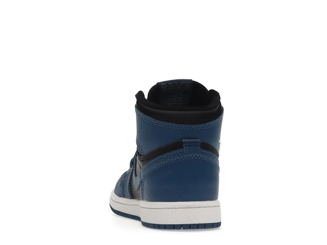 Детские кроссовки с двухцветным дизайном Jordan 1 Retro High OG Dark Marina Blue Jordan, Dark Marina Blue/Black-White — фото 4