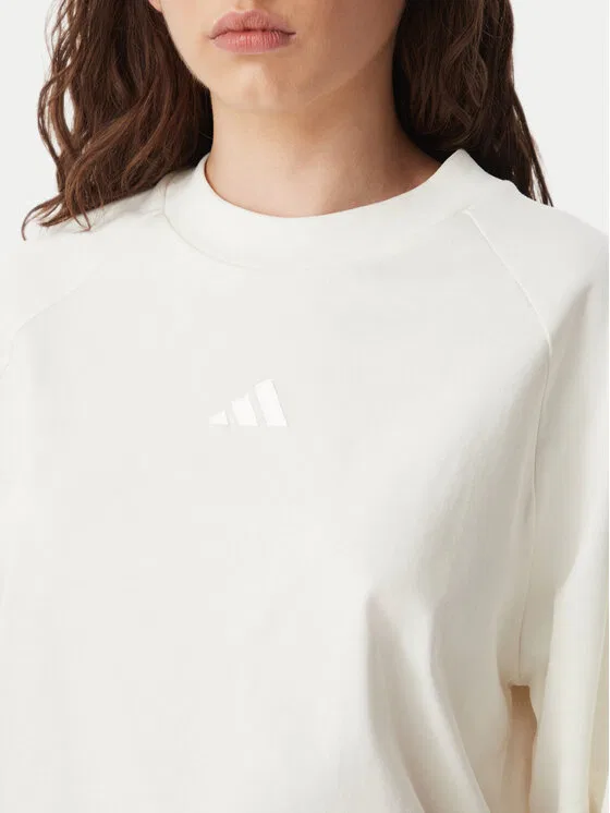 Футболка regular fit Kit Small Logo Adidas, кремовый — фото 4