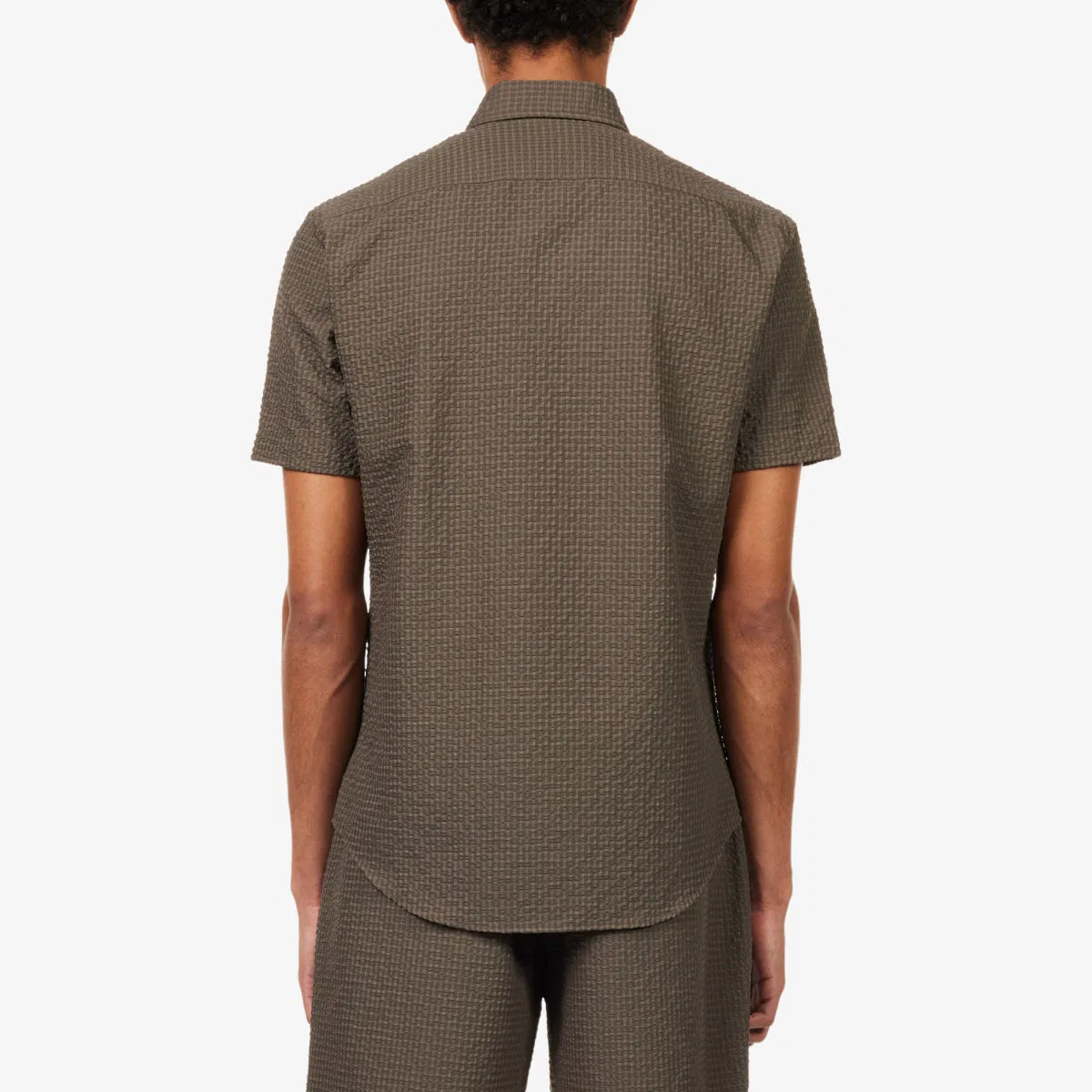 Рубашка Icon с коротким рукавом из тканого сирсакера Emporio Armani — фото 4