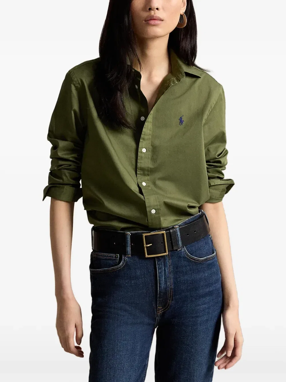 Классическая рубашка из хлопкового твила Polo Ralph Lauren, зеленый — фото 2