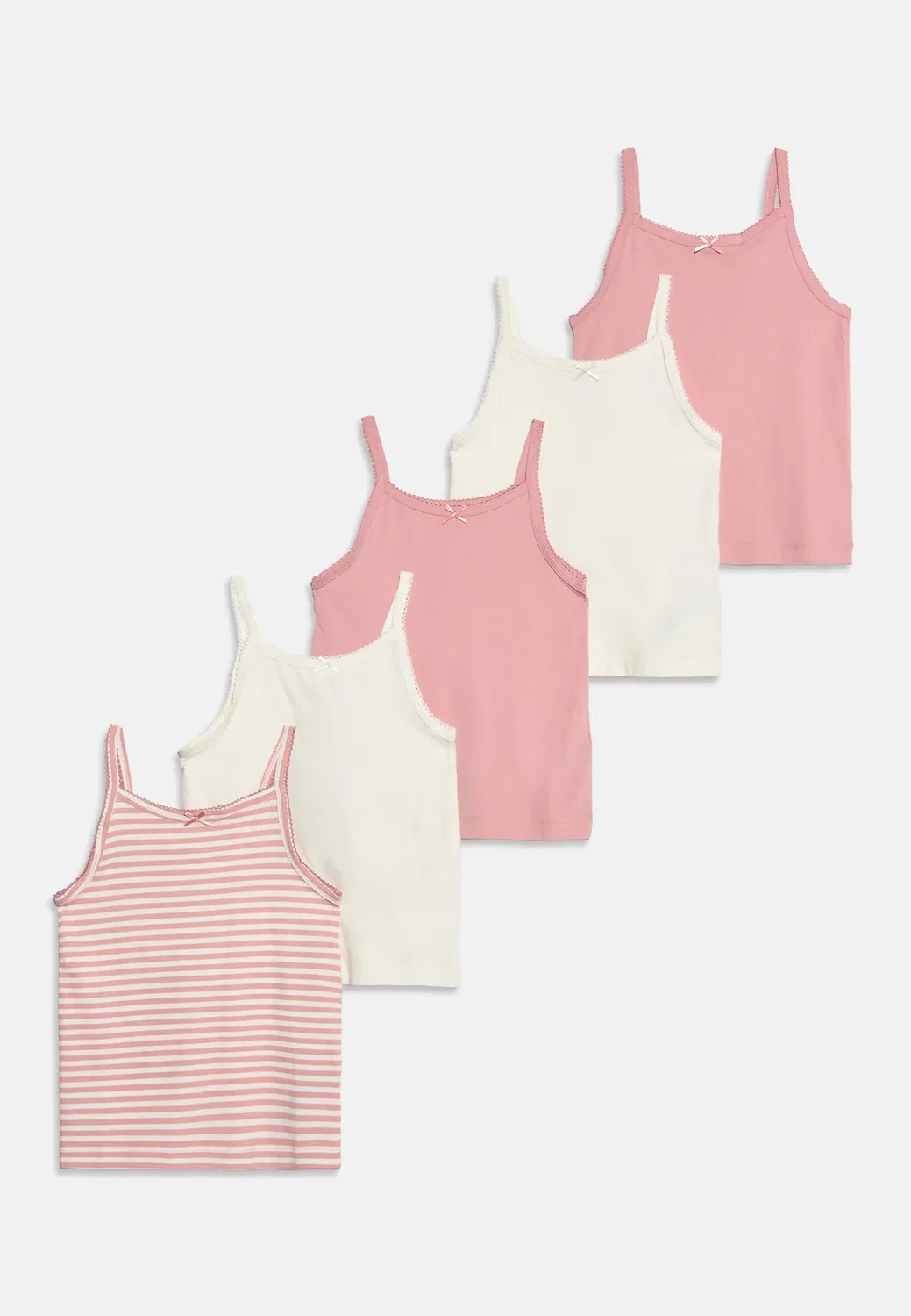 5 упаковок - майка Friboo By Zalando, Pink/Off-White — фото 3