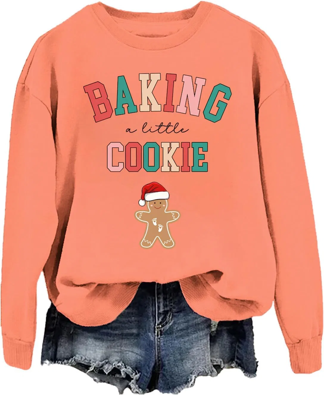 Женский свитшот с принтом Baking A Little Cookie, оранжевый