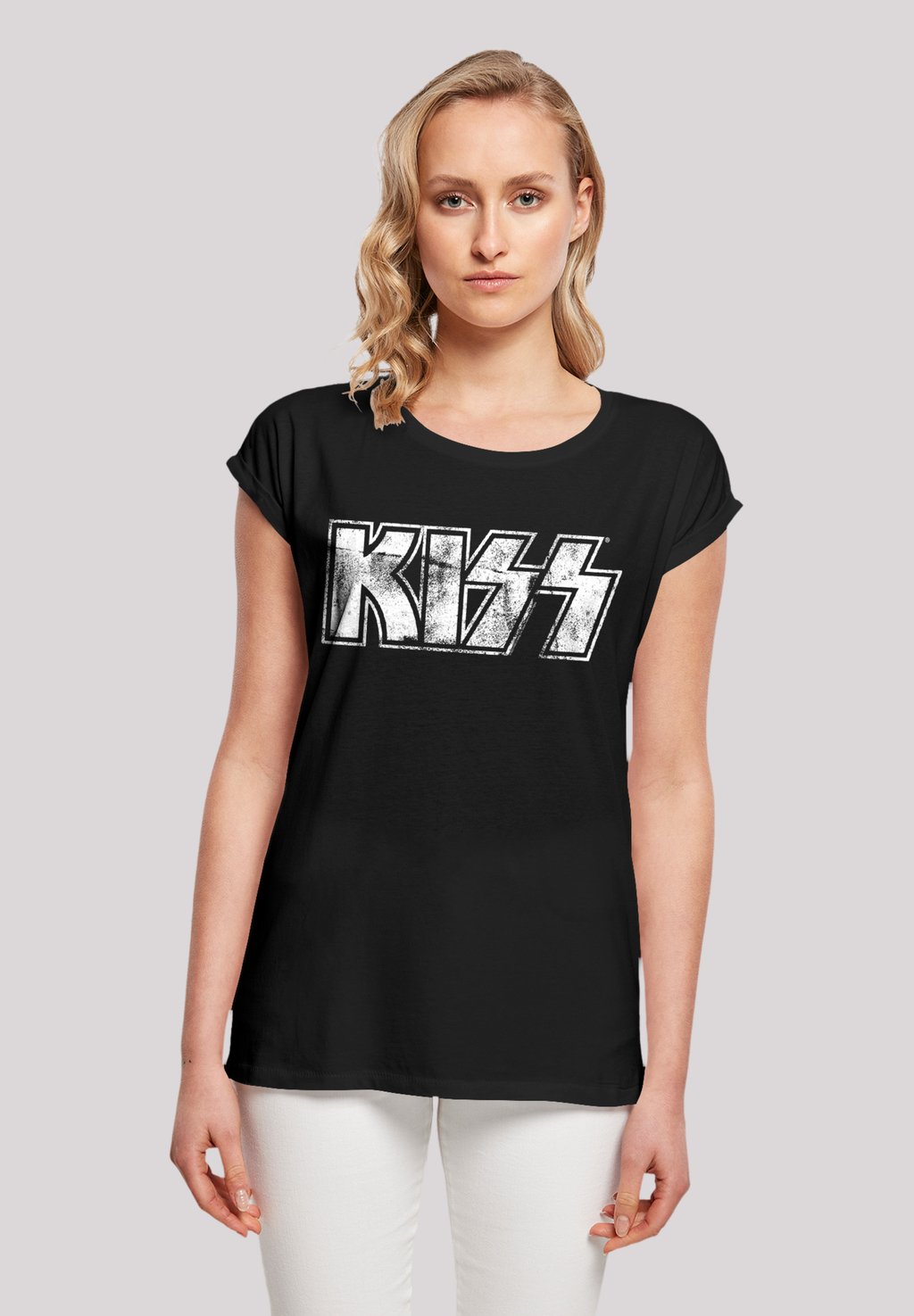 

Футболка с принтом KISS ROCK BAND VINTAGE LOGO F4NT4STIC, черный
