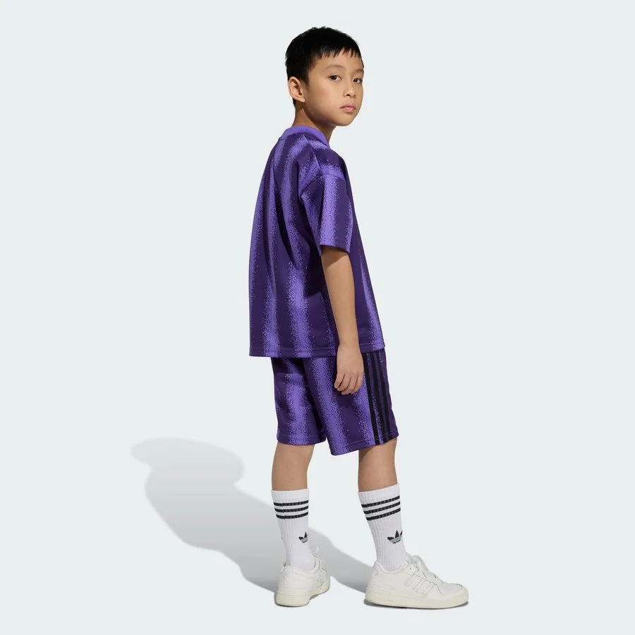 Комплект из футболки и шорт с принтом Minecraft Oversized Short Tee Set adidas, Фиолетовый — фото 2