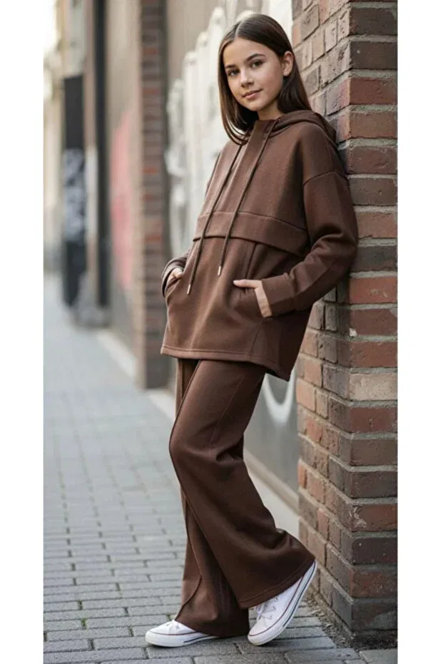 Детский комплект из туники и брюк хлопковый Asortix, Brown — фото 2