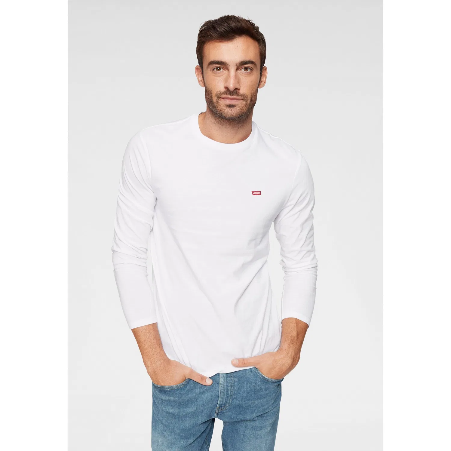 Мужская длинная футболка с круглым вырезом Levi's, White