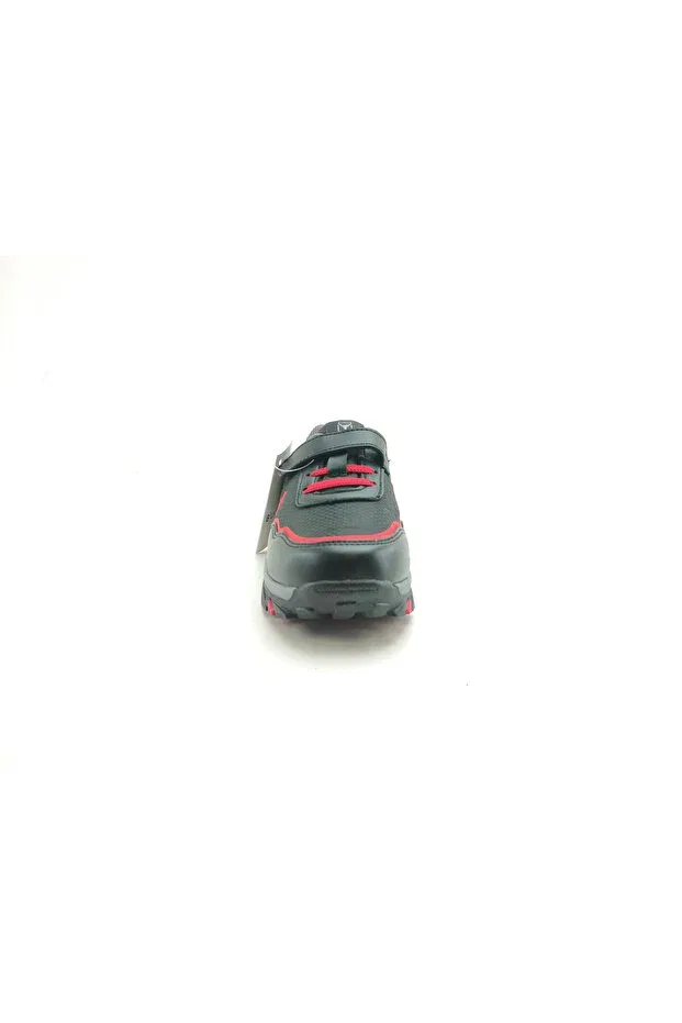 Детские спортивные туфли для девочек с принтом Benny Buckhead, Black-Red — фото 3