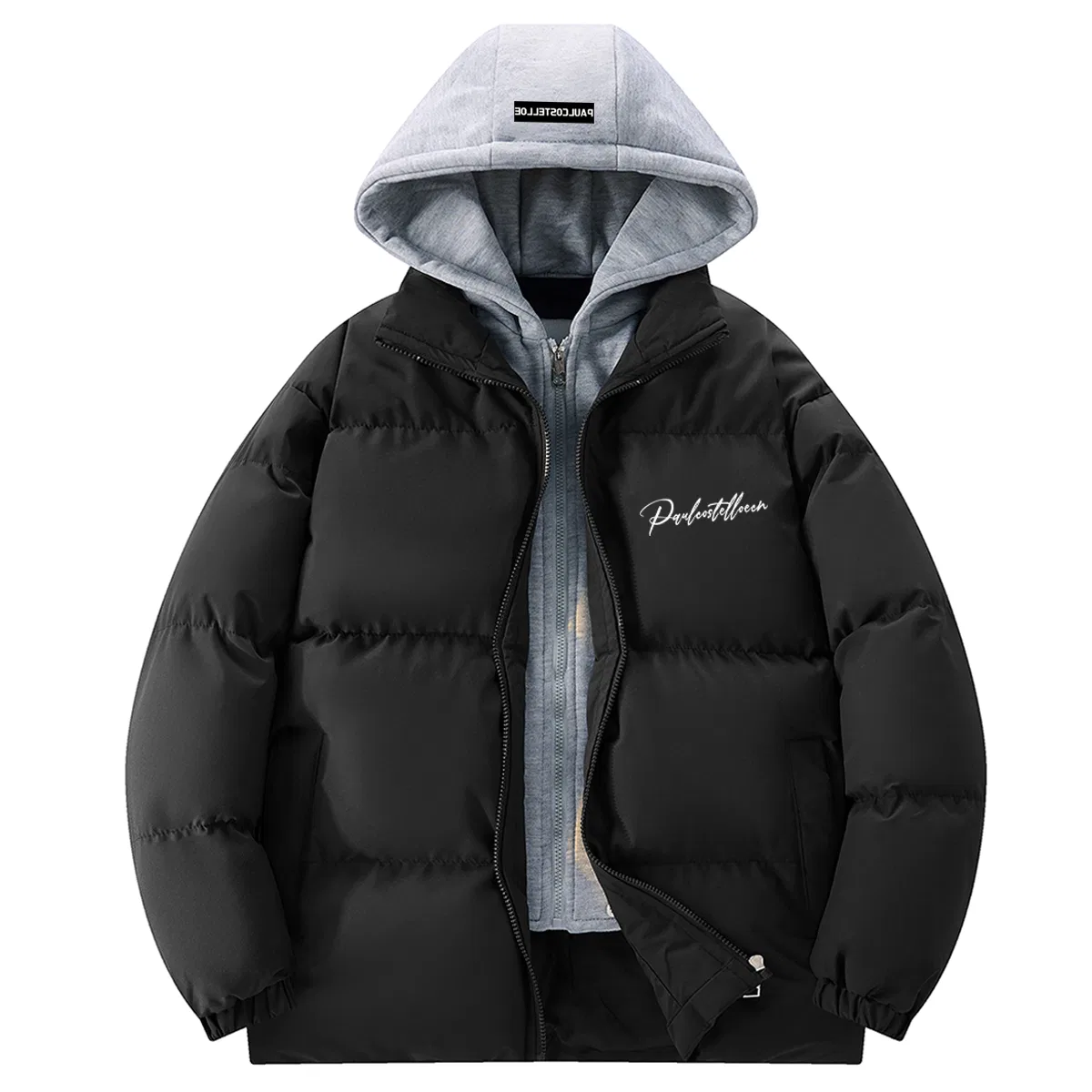 Детское пальто-пуховик с бархатным свитшотом Navy Blue-Yellow Paul Costelloe — фото 4