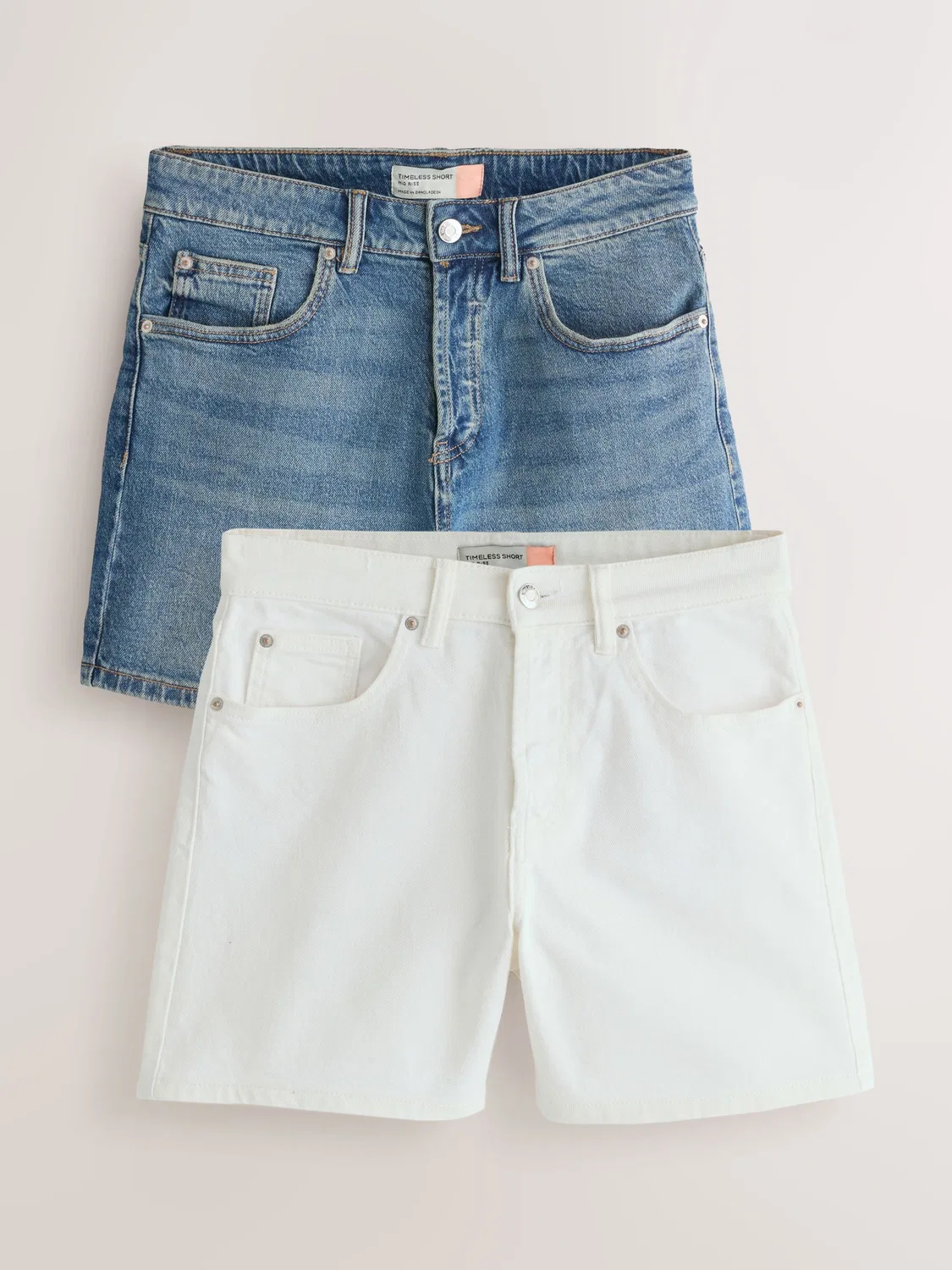 Шорты джинсовые 2 пары Mid Blue/White Next, синий/белый