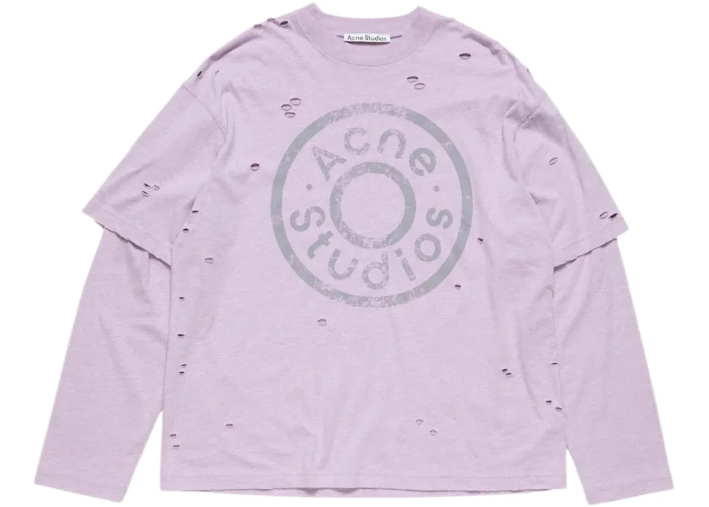 Женская футболка с длинным рукавом Logo Crew Neck Long Sleeves T-shirt Acne Studios, Cue Faded Purple