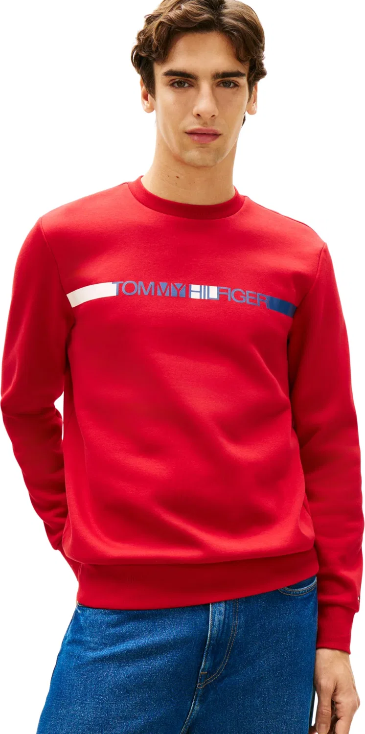Мужской свитшот с полосами Tommy Hilfiger, Red (Medium Red)