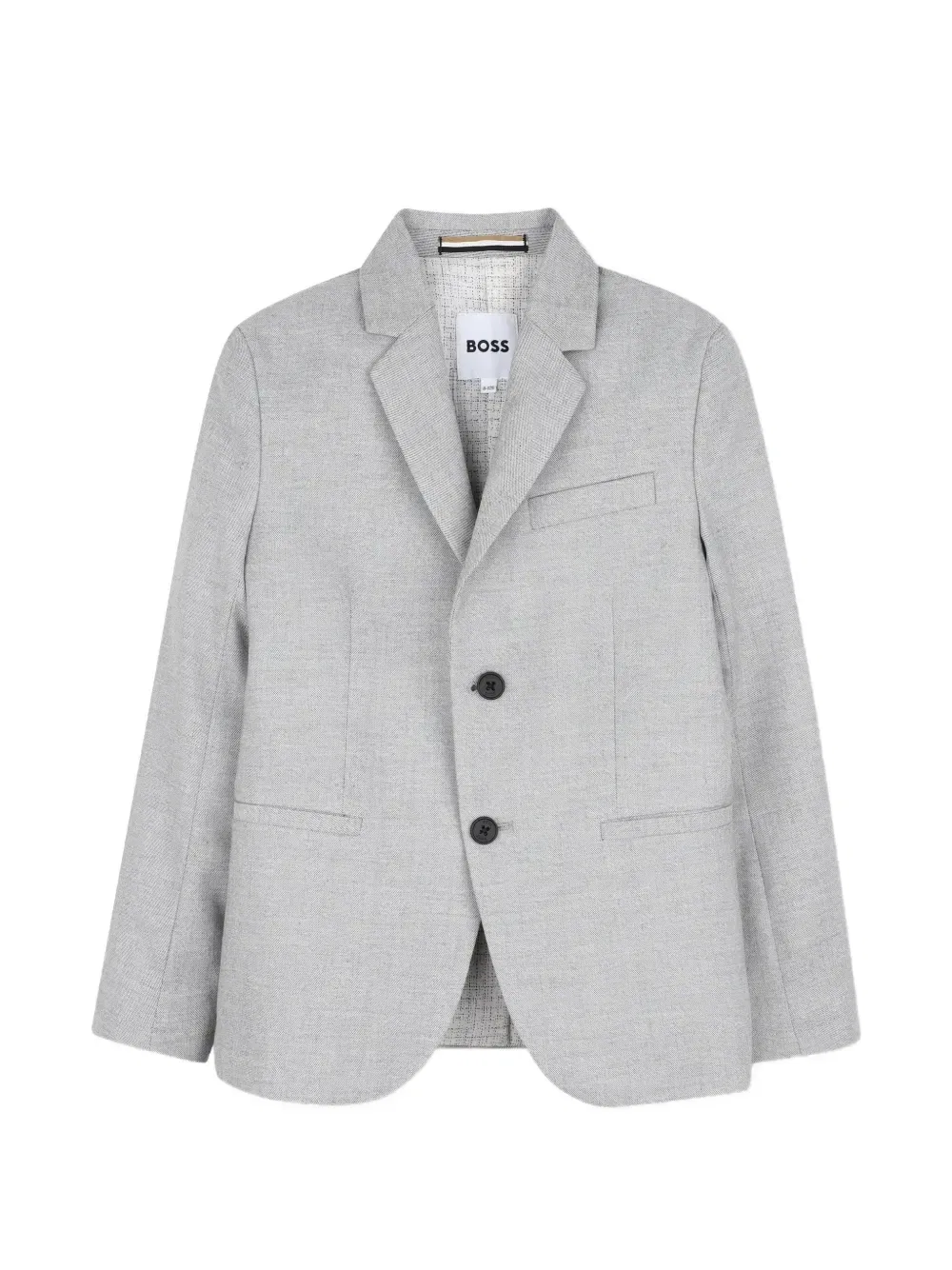 Однобортный пиджак с заостренными лацканами Boss Kidswear, серый