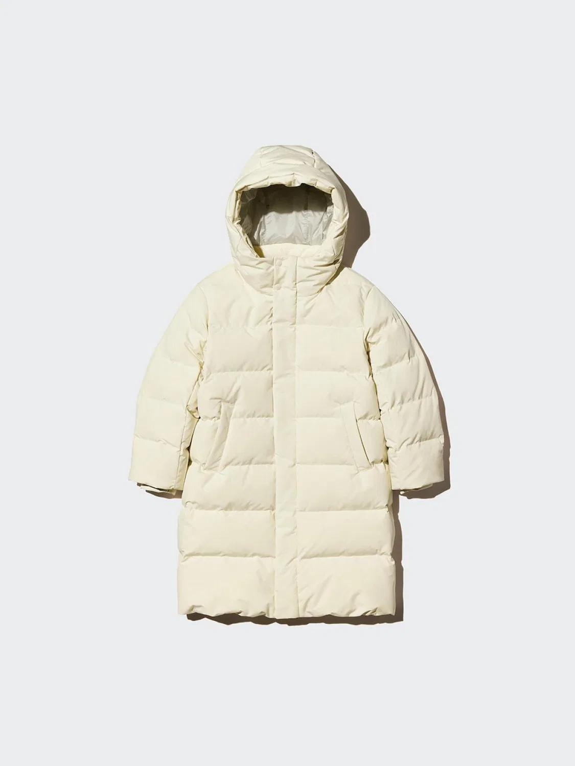 Детский пуховик утепленный Uniqlo, молочный