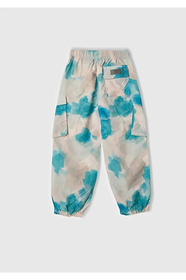 Детские брюки для девочек с принтом United Colors Of Benetton, Blue Mix — фото 3