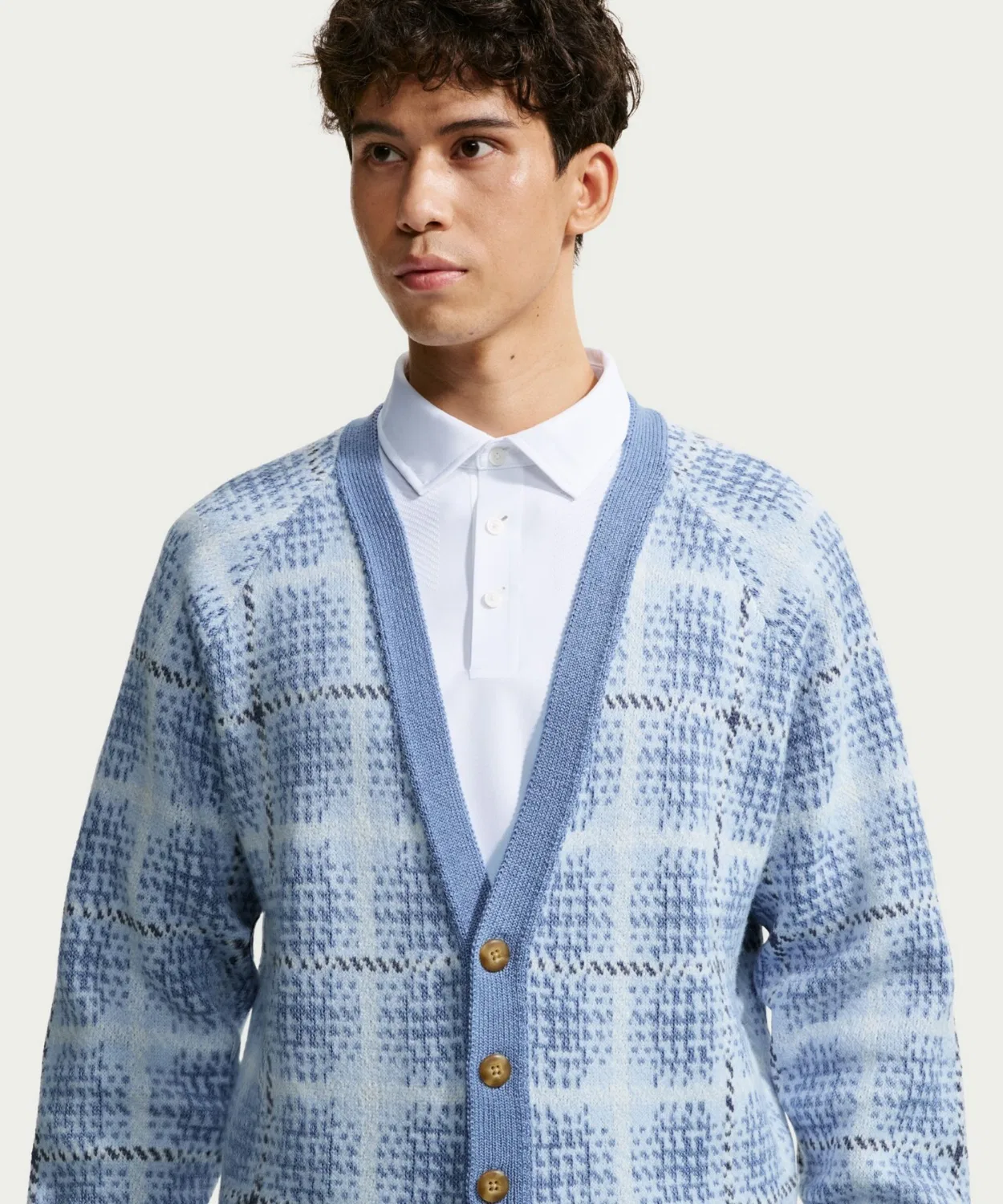 Мужской кардиган свободного кроя с принтом Nike Tartan, модель II0777-486 NIKE, Blue