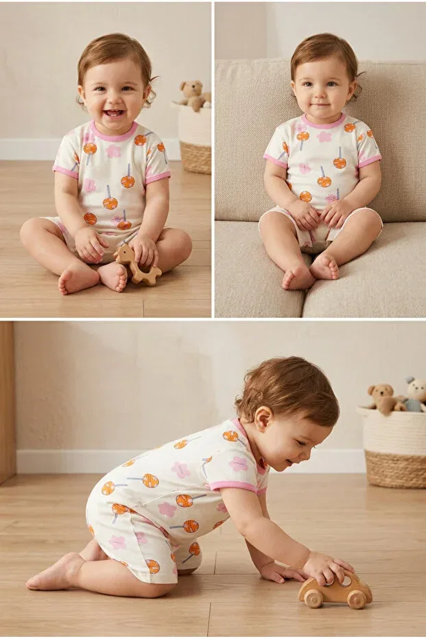 Детский комбинезон для девочек хлопковый Harika Kids, White — фото 4