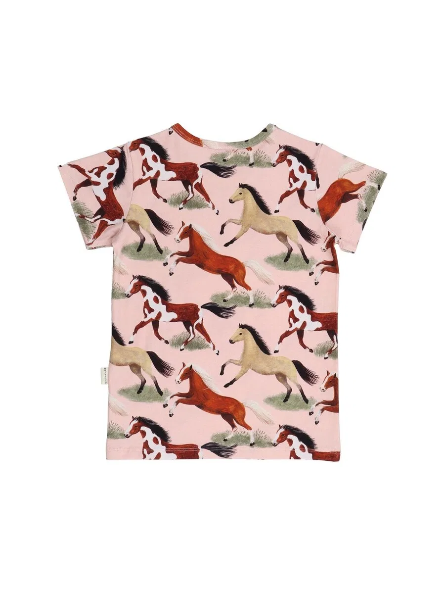 Футболка Walkiddy 'Walkiddy - The Horses T-Shirt' розового цвета — фото 2