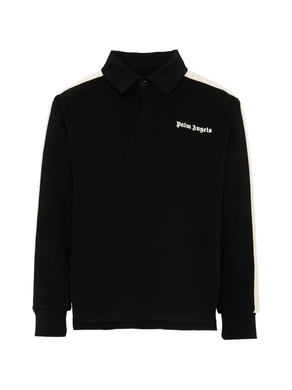 Поло с боковыми полосками с логотипом Palm Angels Kids, черный