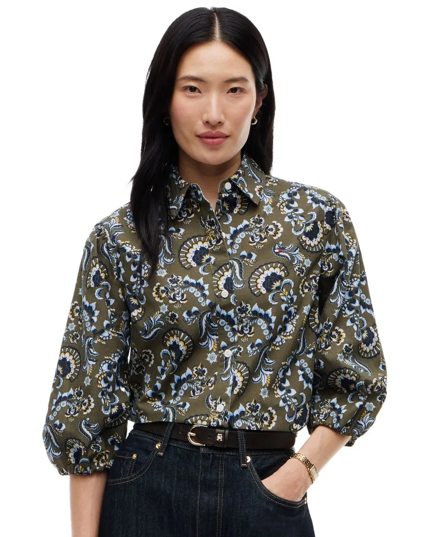 Женская рубашка с принтом, 3/4 рукава Tommy Hilfiger, Expressive Floral Multi