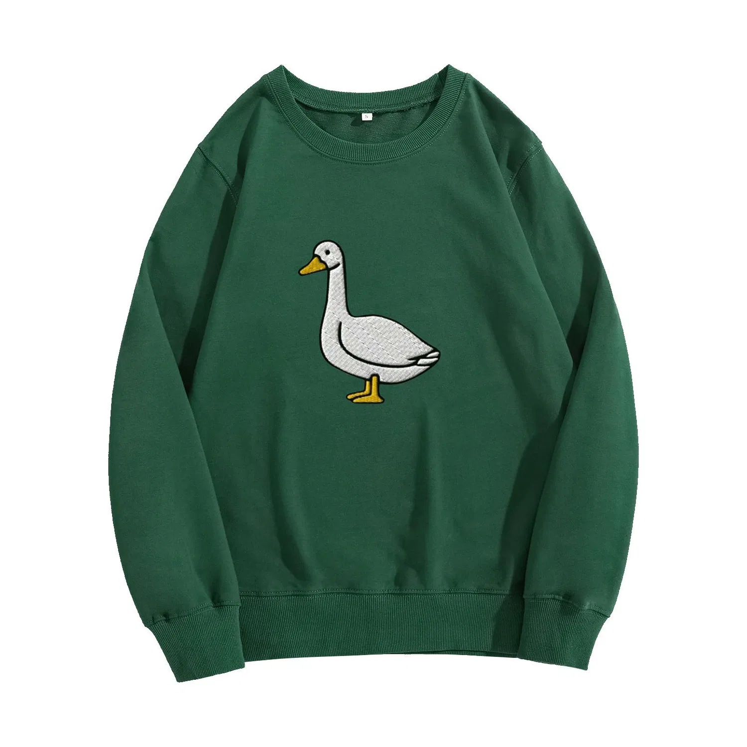 Женский свитер с принтом гусей Goose Print Sweater, Green