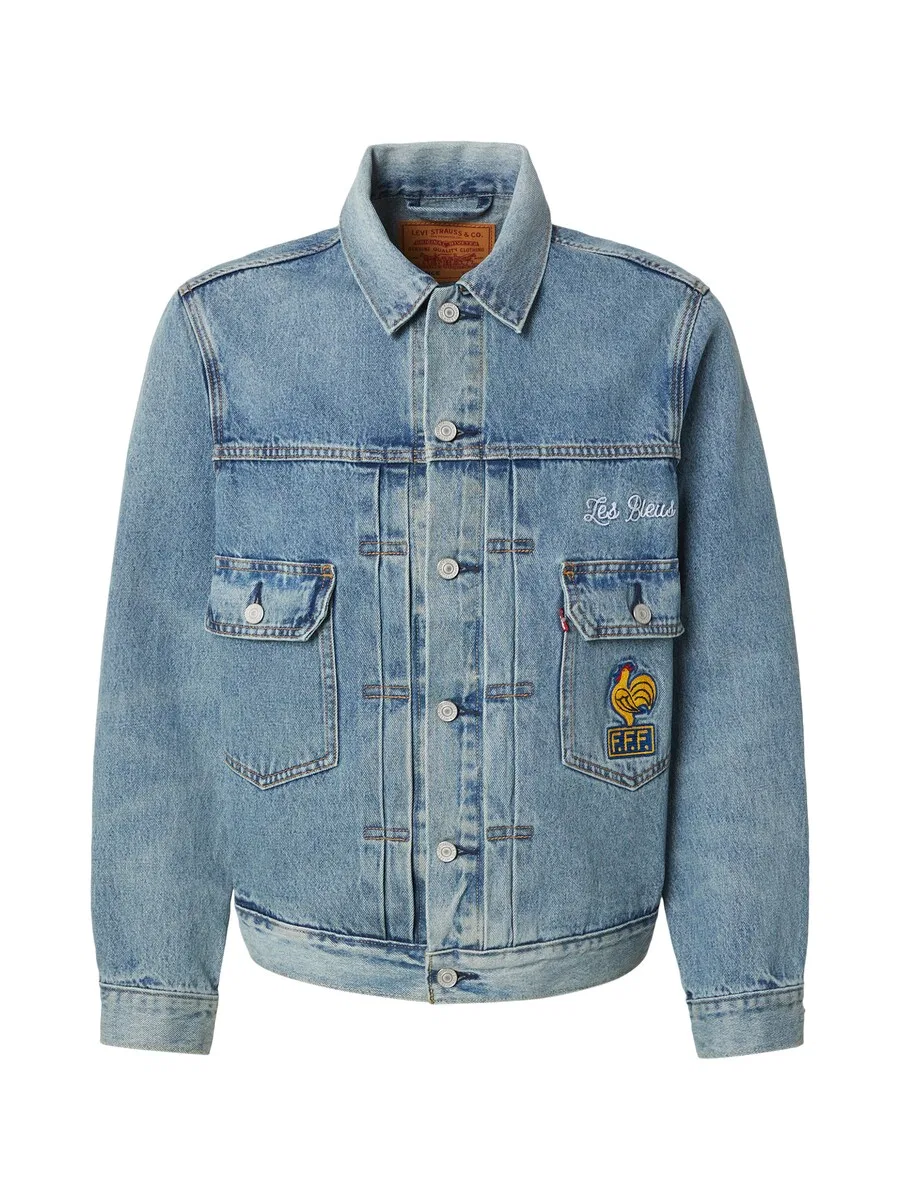 Куртка LEVI'S Between-Season Jacket 'France Football Type II' в королевском синем цвете и синем джинсовом исполнении
