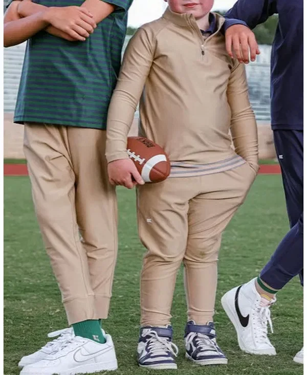 Детские спортивные брюки для мальчиков с принтом Courtside Kids, Khaki — фото 4
