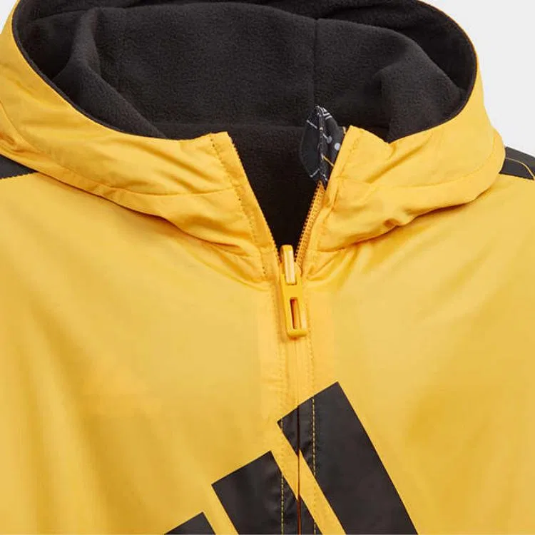 Детская куртка для девочек с длинным рукавом Adidas, Black Yellow — фото 4