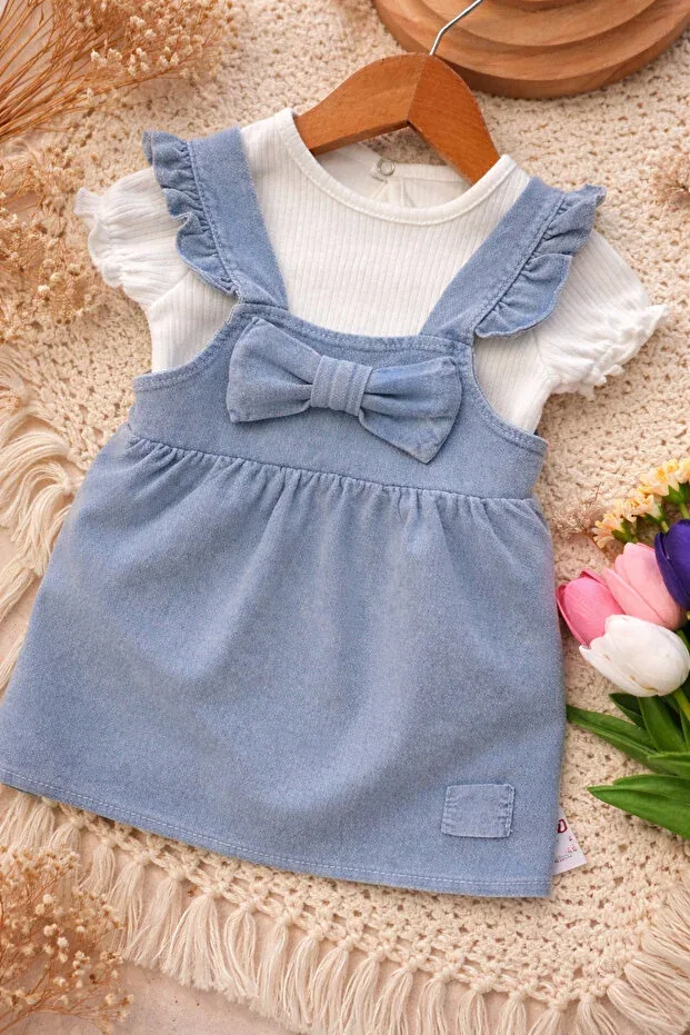 Детское платье-жилет для девочек хлопковое Baby Buu, White — фото 2